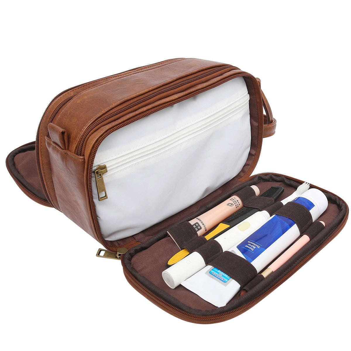 Trousse de toilette homme simili cuir – photo 3 – Frippin'Dealz