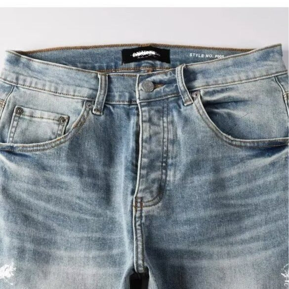 Jean slim stretch décontracté pour homme, style urbain 4
