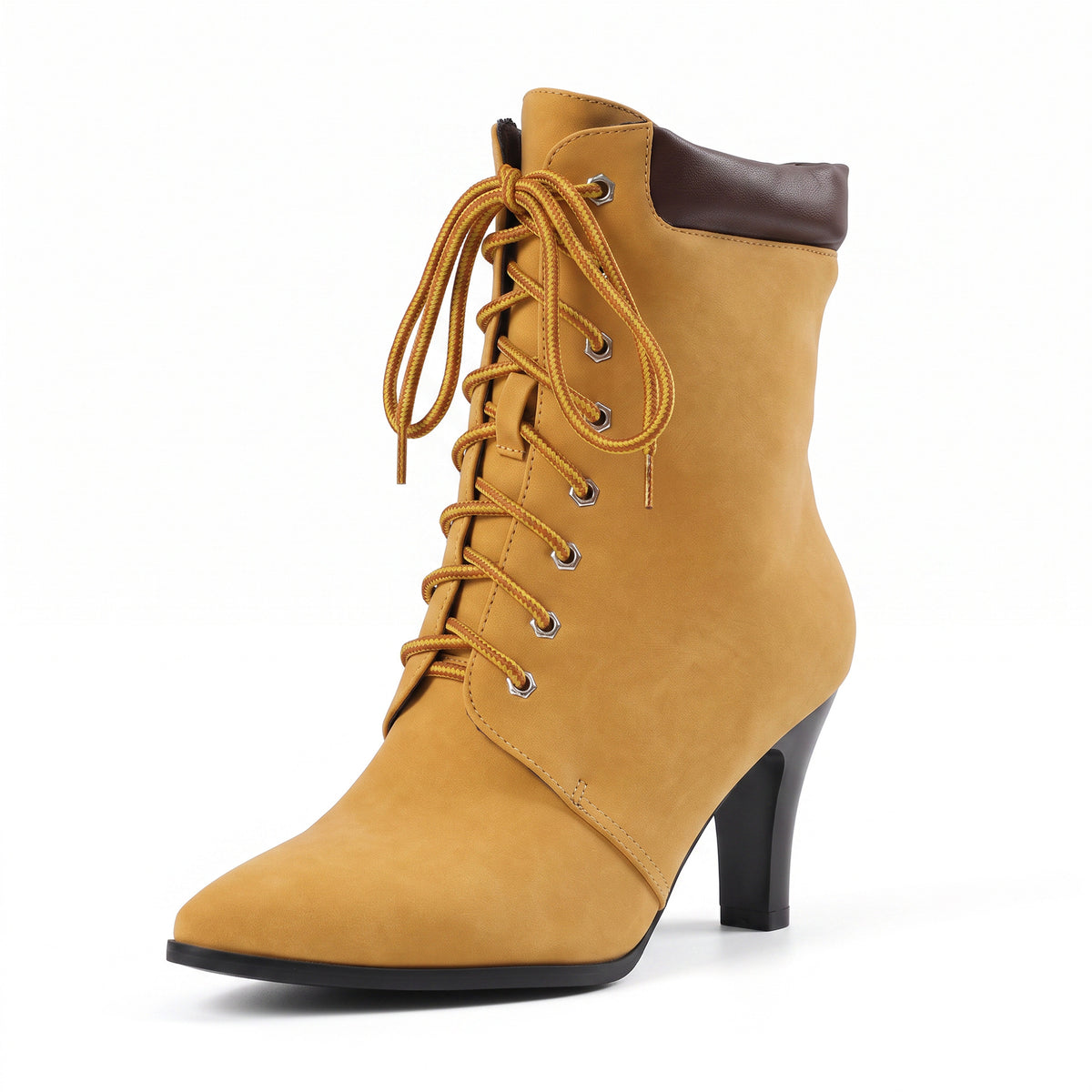 Bottines à lacets à bout pointu colorées – photo 5 – Frippin'Dealz