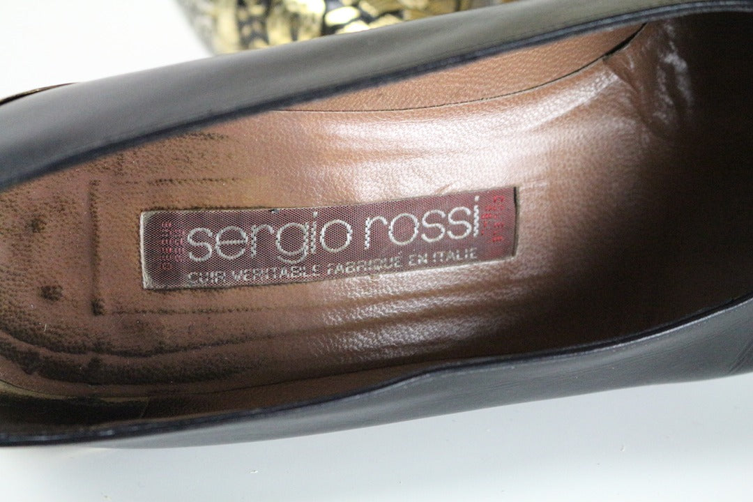 Escarpins Sergio Rossi noir et or vintage 37 11