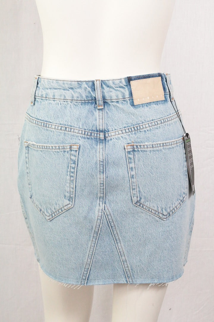 Mini Jupe En Jean Sisley Bleu Clair 38 Y2k Vintage 7