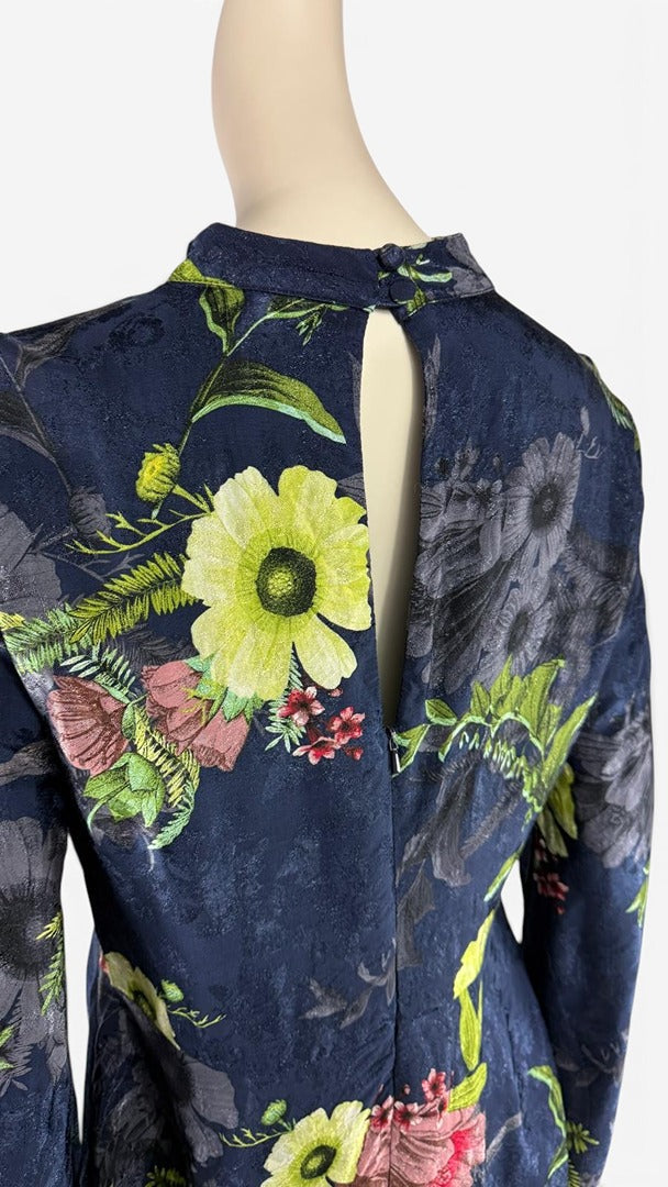 Robe courte Next bleu marine imprimé floral col ras du cou 42 9