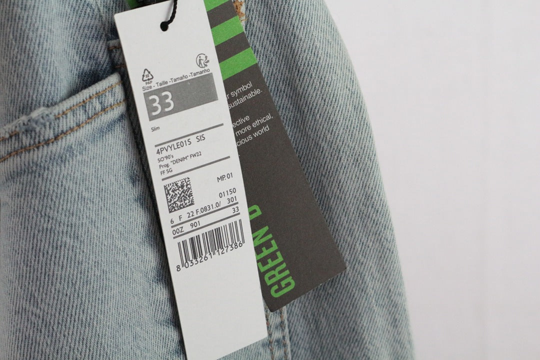Jean Sisley droit bleu clair taille 33 - Neuf avec étiquette 90s vintage 11