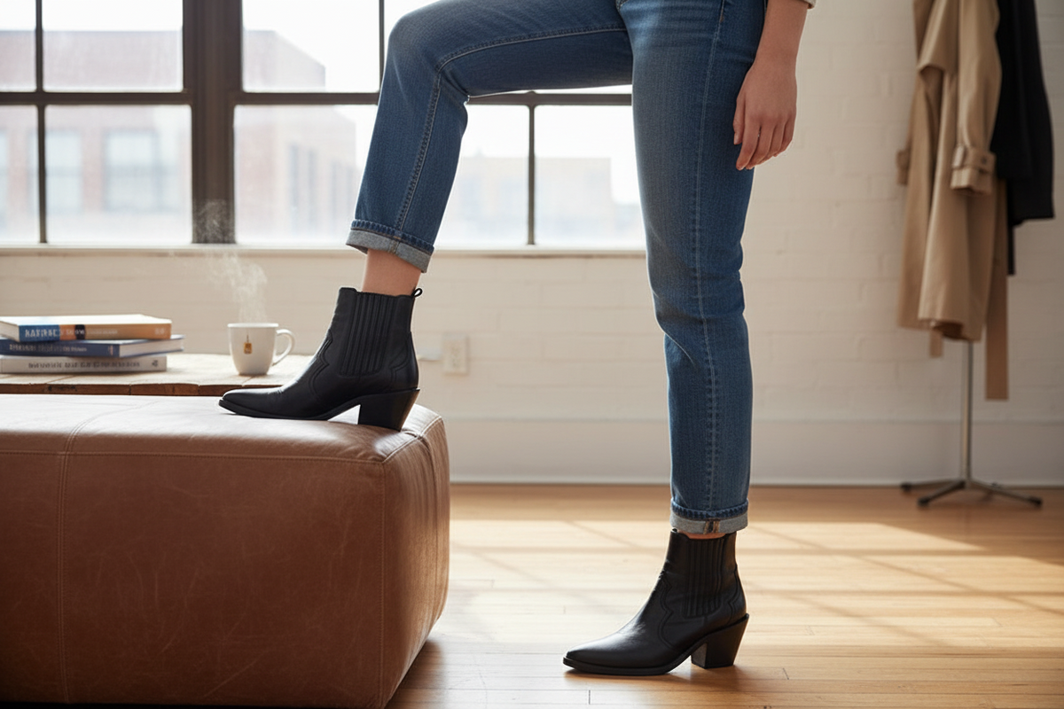 Boots Bobbies noir cuir taille 37 vintage chic boho