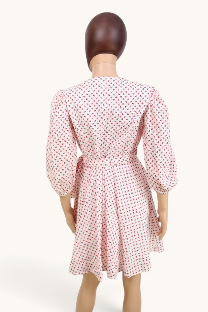 Robe Claudie Pierlot Refleurette blanc rouge coton 40 | Frippin'Dealz – photo 6