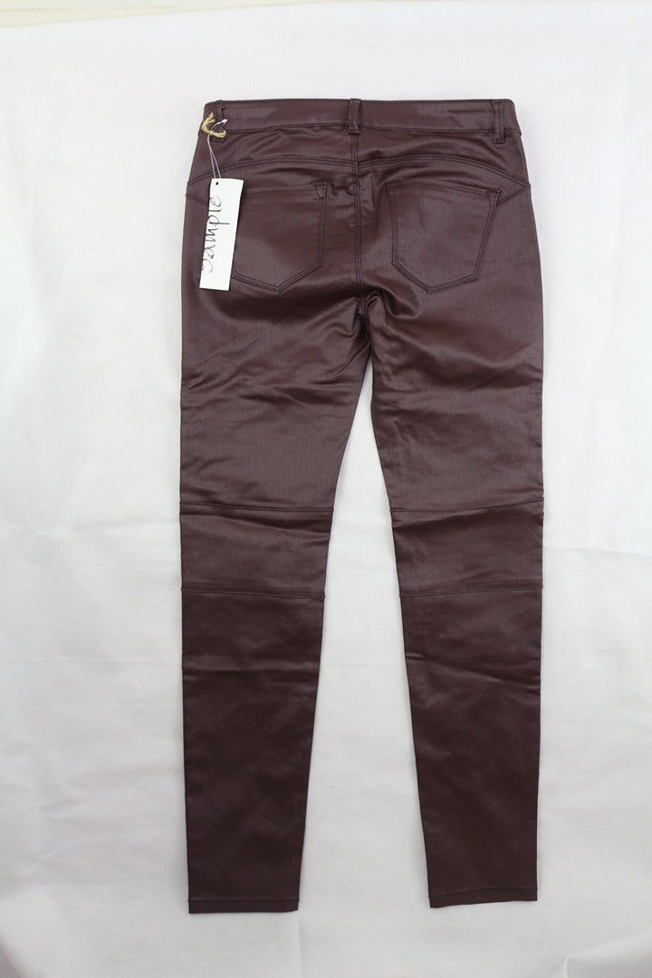 Pantalon enduit marron bordeaux slim taille 36 S Archive Fashion 6