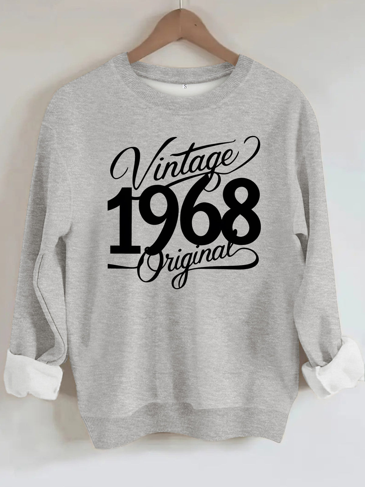 Sweat-shirt ample à col rond en molleton, imprimé, manches longues, pour femme, 7 coloris 11