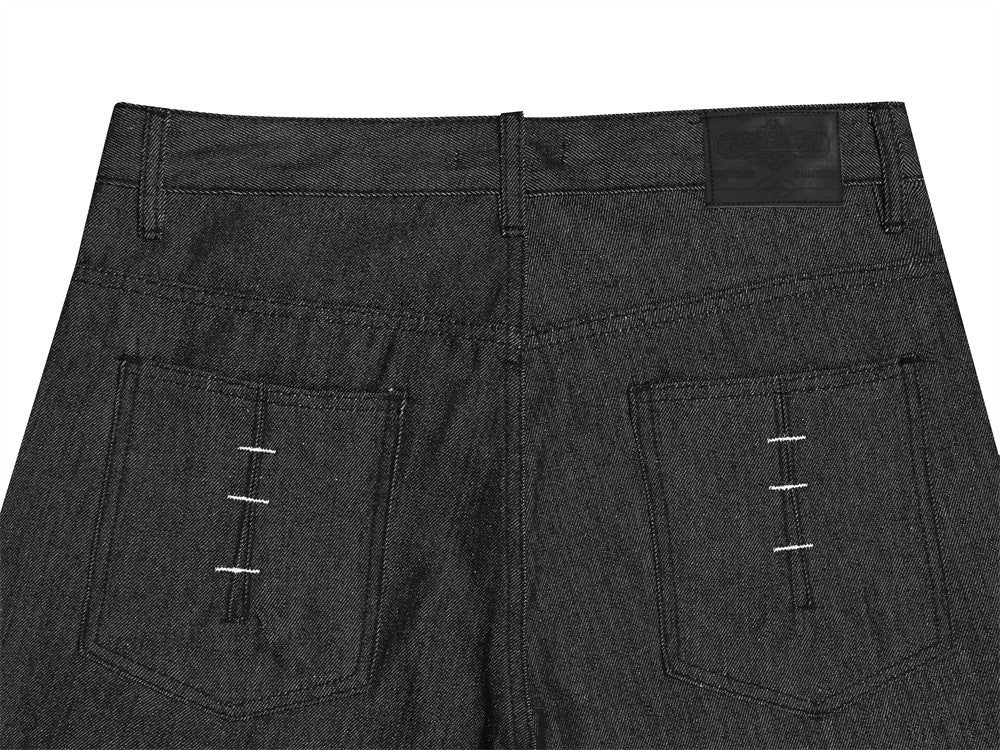 Jean ample à jambes larges en denim brut pour homme, design original 15