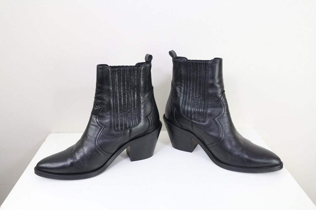 Boots Bobbies noir cuir taille 37 vintage chic boho 6