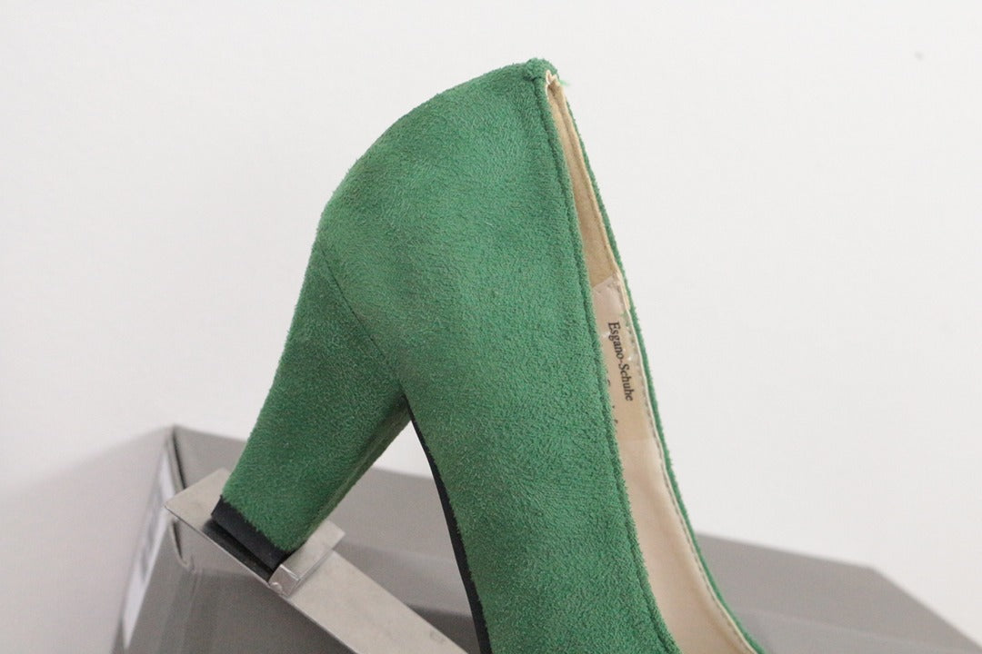 Escarpins Andrea Conti vert taille 36 velours talons fleurs 4