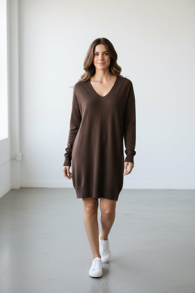 Marc O Polo – Maglione – Lana vergine, viscosa, poliammide, cashmere – Marrone scuro