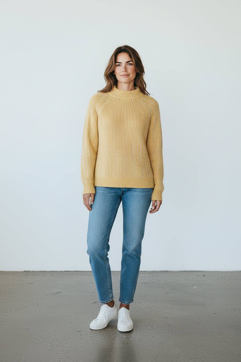 Marc O Polo – Maglione – Cotone, acrilico, alpaca, lana vergine – Giallo