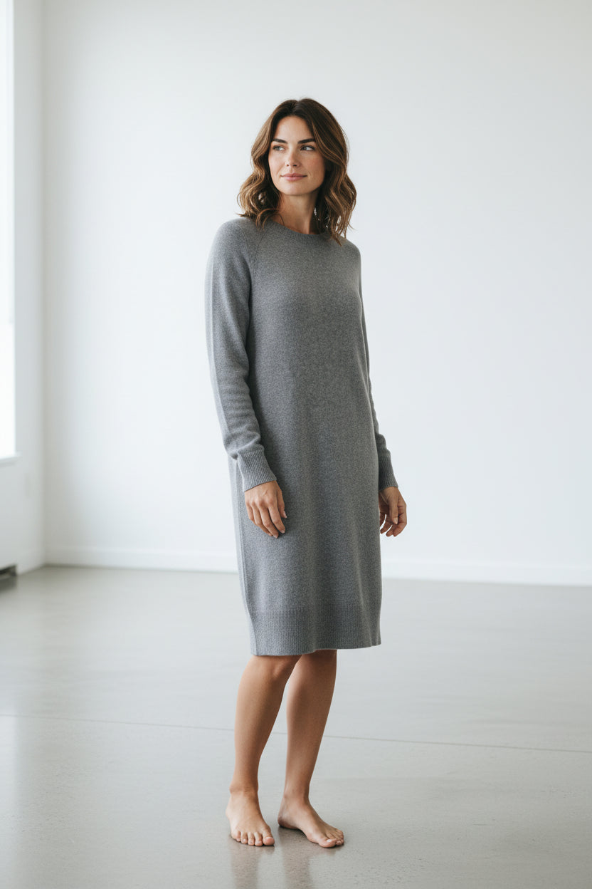 Marc O Polo Robe pull Coton, Polyamide, Laine Gris XL  Neuf