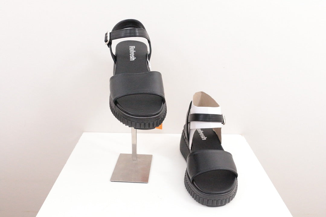 Sandales compensées Refresh simili cuir noir taille 36 3