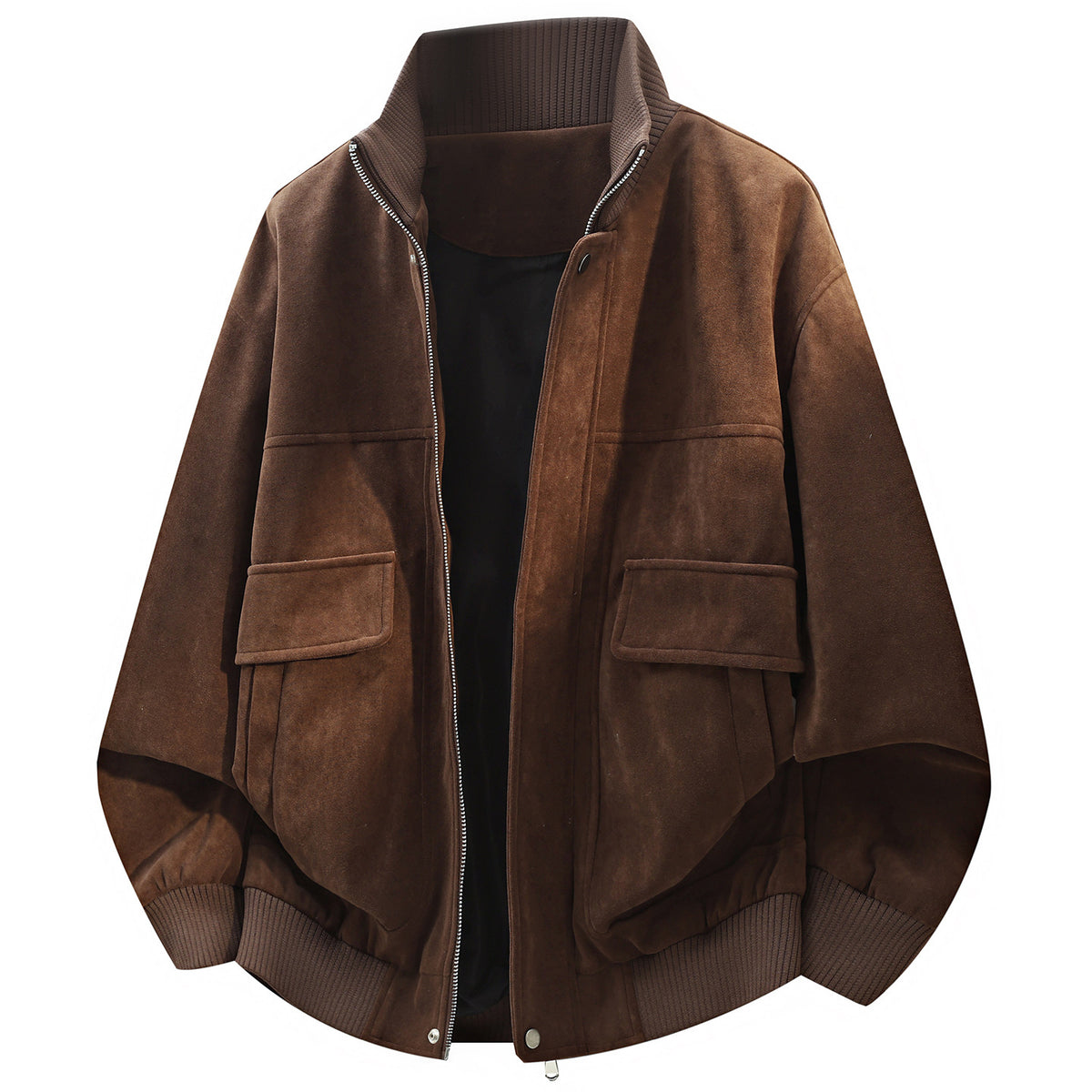 Veste de travail vintage en tissu duveteux pour homme, col montant, coupe ample 5
