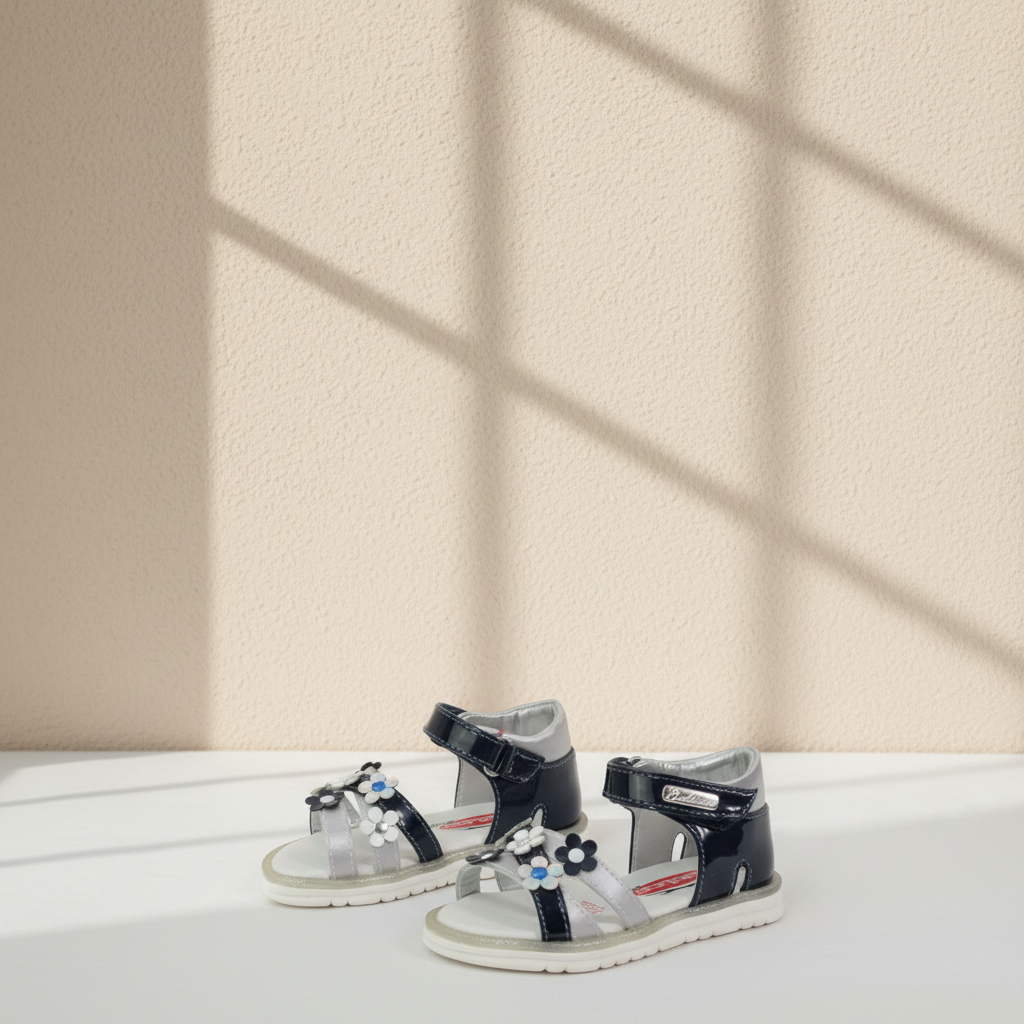 Balducci – Sandalen – Kunstleder – Marineblau, Silber