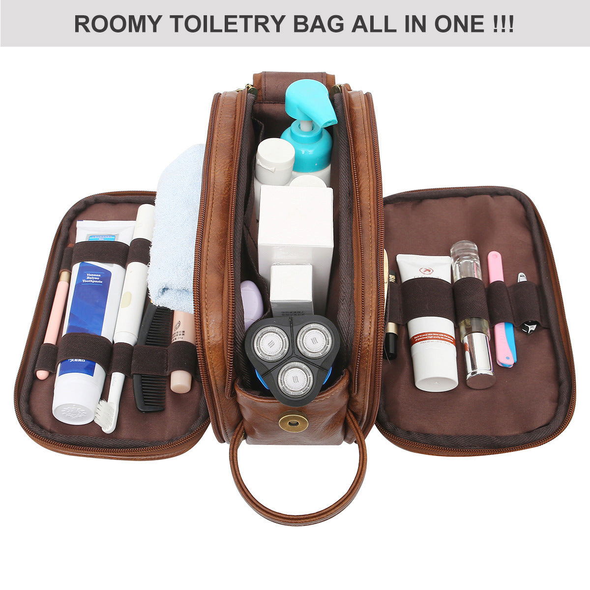 Trousse de toilette homme simili cuir – photo 2 – Frippin'Dealz