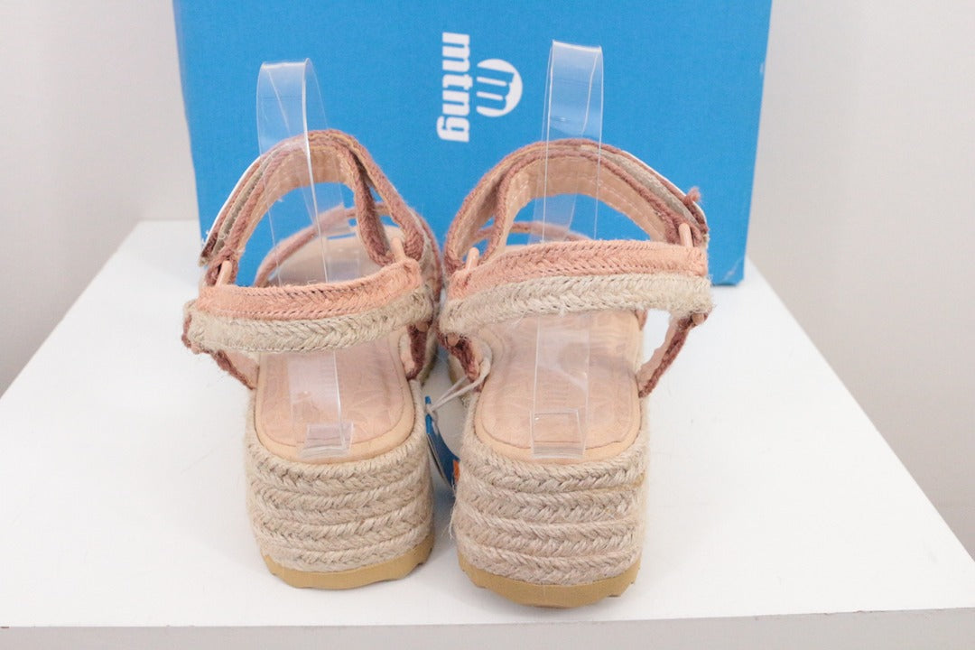 Sandales compensées mtng rose beige style espadrille 37 6