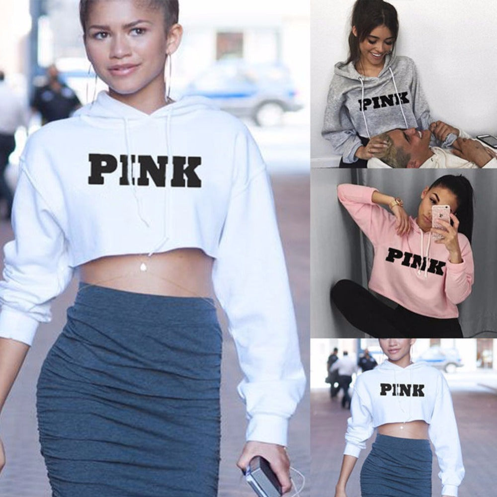 Sweat oversize court rose pour femme, lettres kawaii Harajuku, coupe ample 5