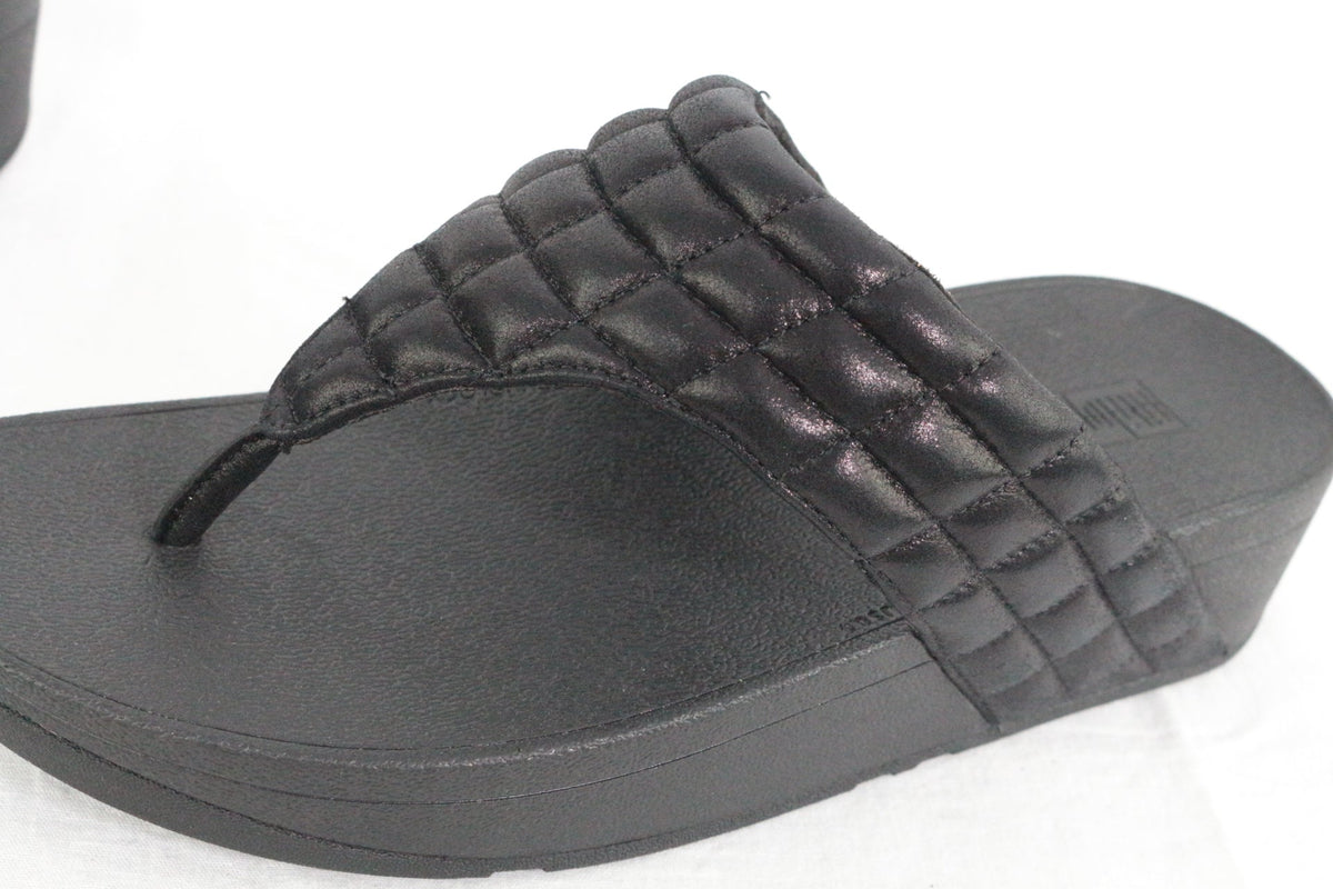 Fitflop – Sandales Lulu padded shimmy suede toe thongs – Cuir – Noir | Frippin'Dealz – photo 9