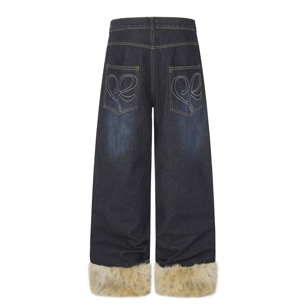 Jean large taille haute délavé effet usé pour femme, rivets et ourlets effilochés 10