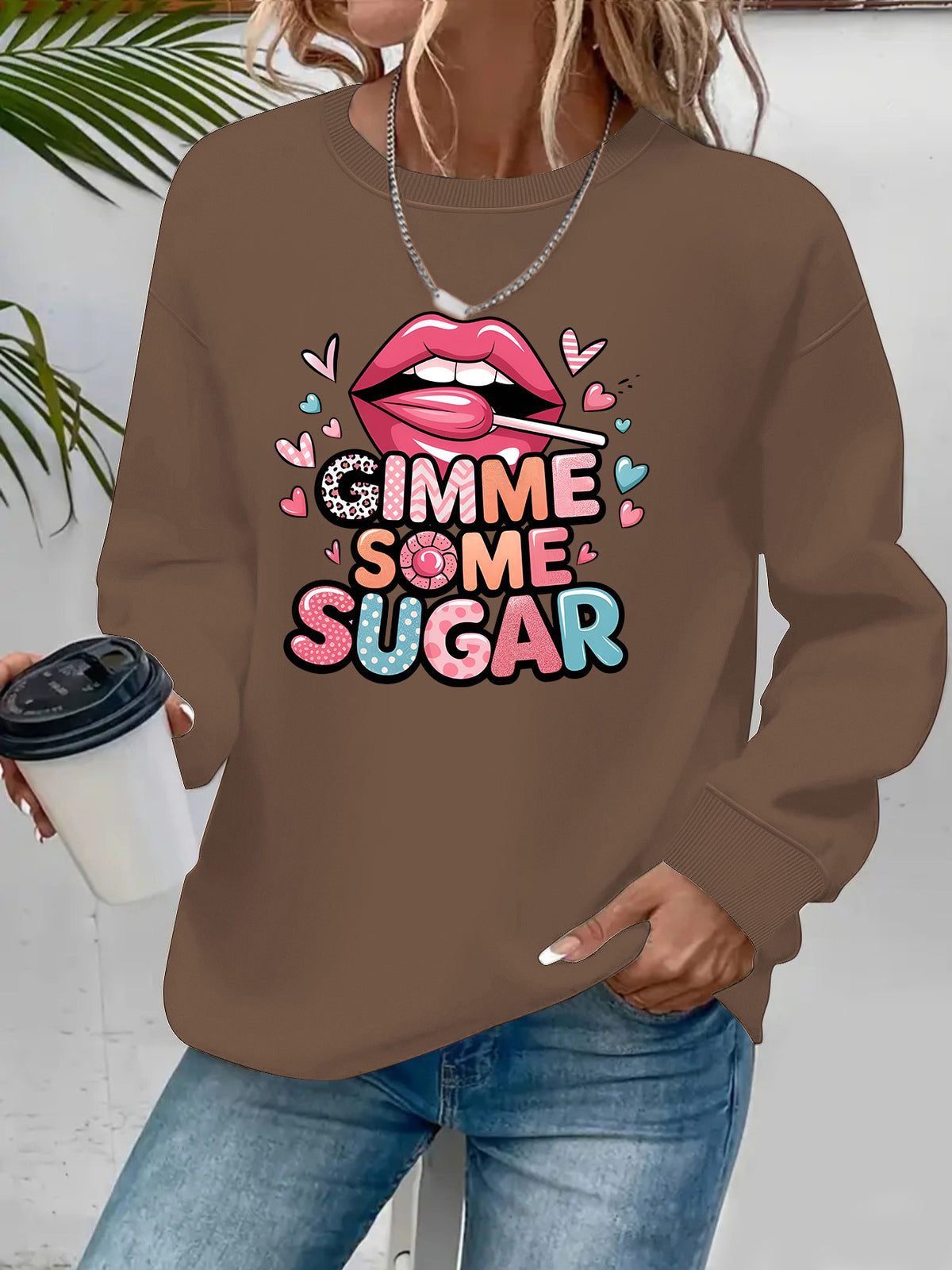 Sweat-shirt col rond citadin manches lanternes – photo 3 – Frippin'Dealz