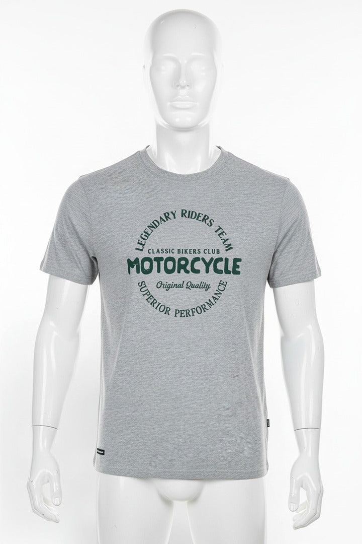 T-shirt Threadbare gris chiné imprimé moto homme M 3