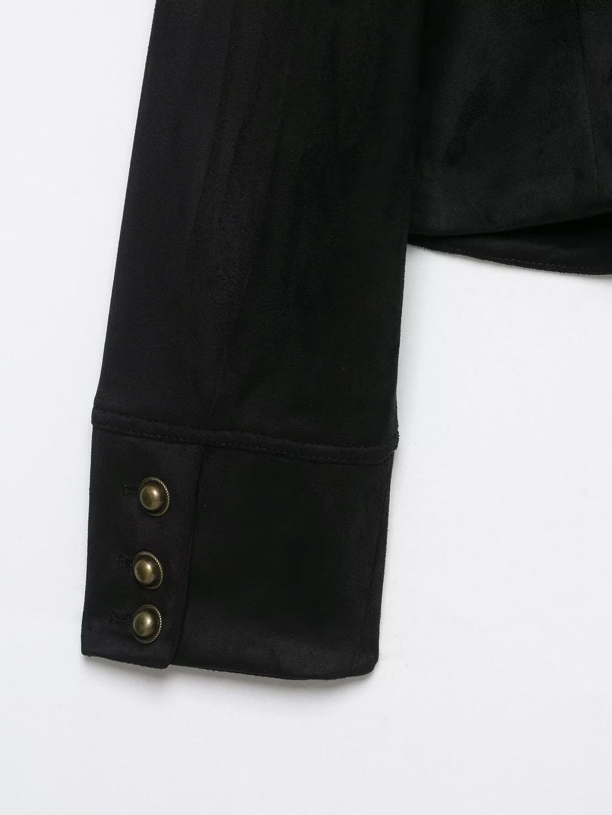 Veste courte zippée col rond effet daim femme noire – photo 15 – Frippin'Dealz