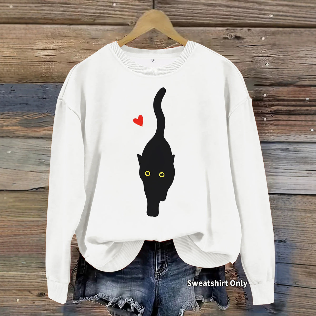 Sweat-shirt col rond en polyester, manches lanternes, imprimé transfert thermique, coupe ample, pour femme, 7 coloris 4