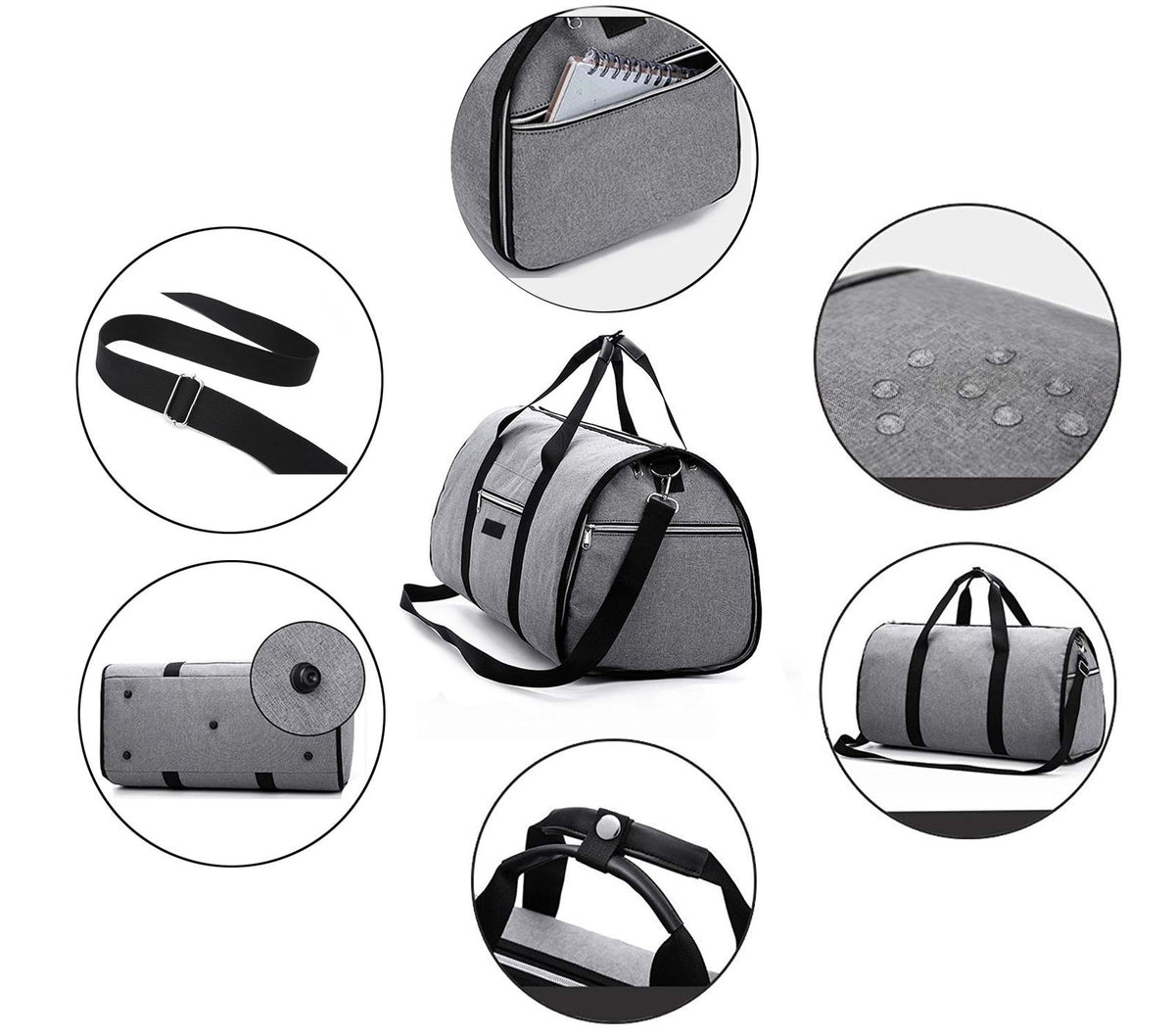 Sac de voyage 2 en 1 porte-costume homme imperméable 4 couleurs 7