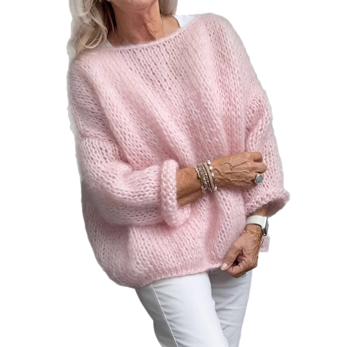 Pull rose en maille duveteuse – photo 2 – Frippin'Dealz