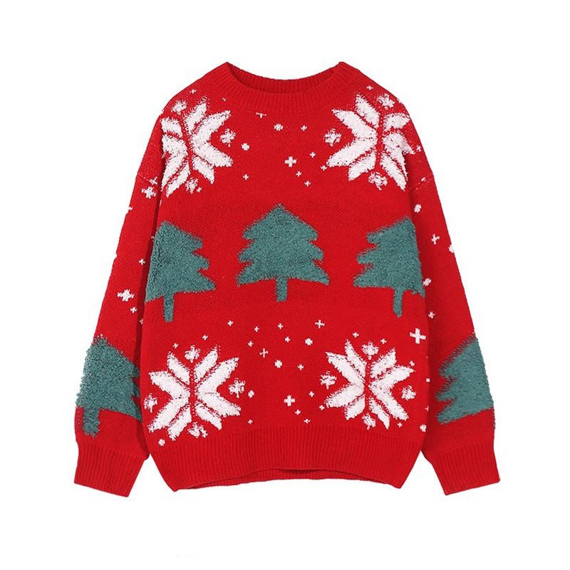 Pull de Noël jacquard sapins et flocons – photo 3 – Frippin'Dealz