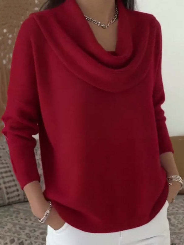 Pull maille côtelée col bénitier coupe ample manches longues femme – photo 11 – Frippin'Dealz