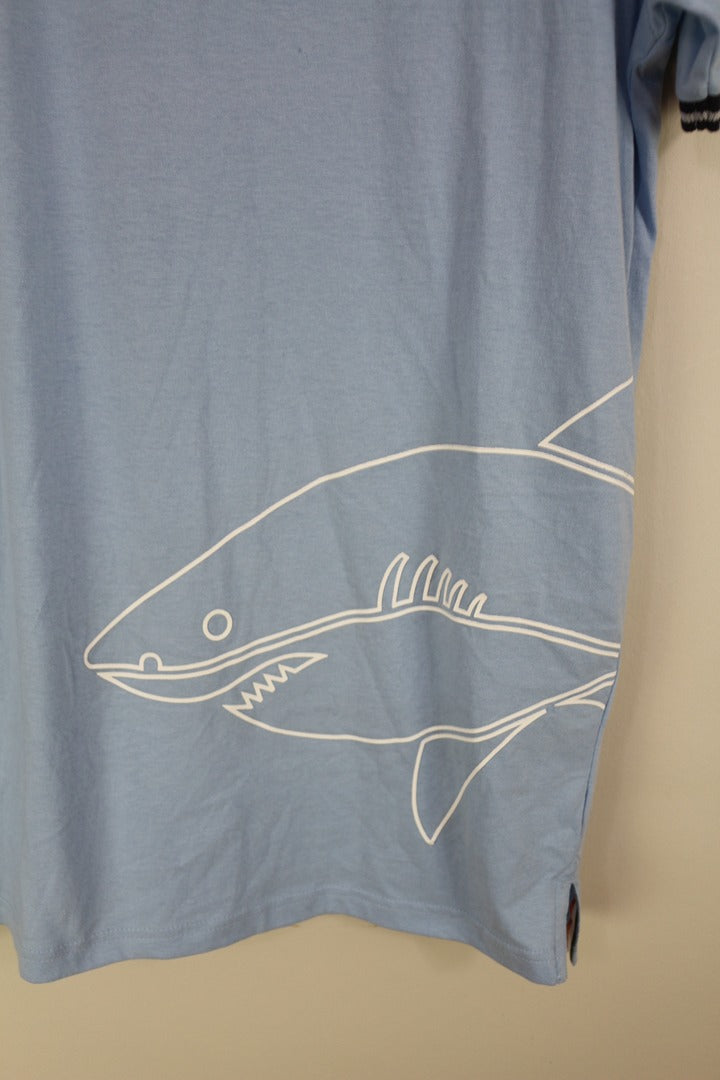 T-shirt homme Le Shark bleu clair imprimé requin taille M 3
