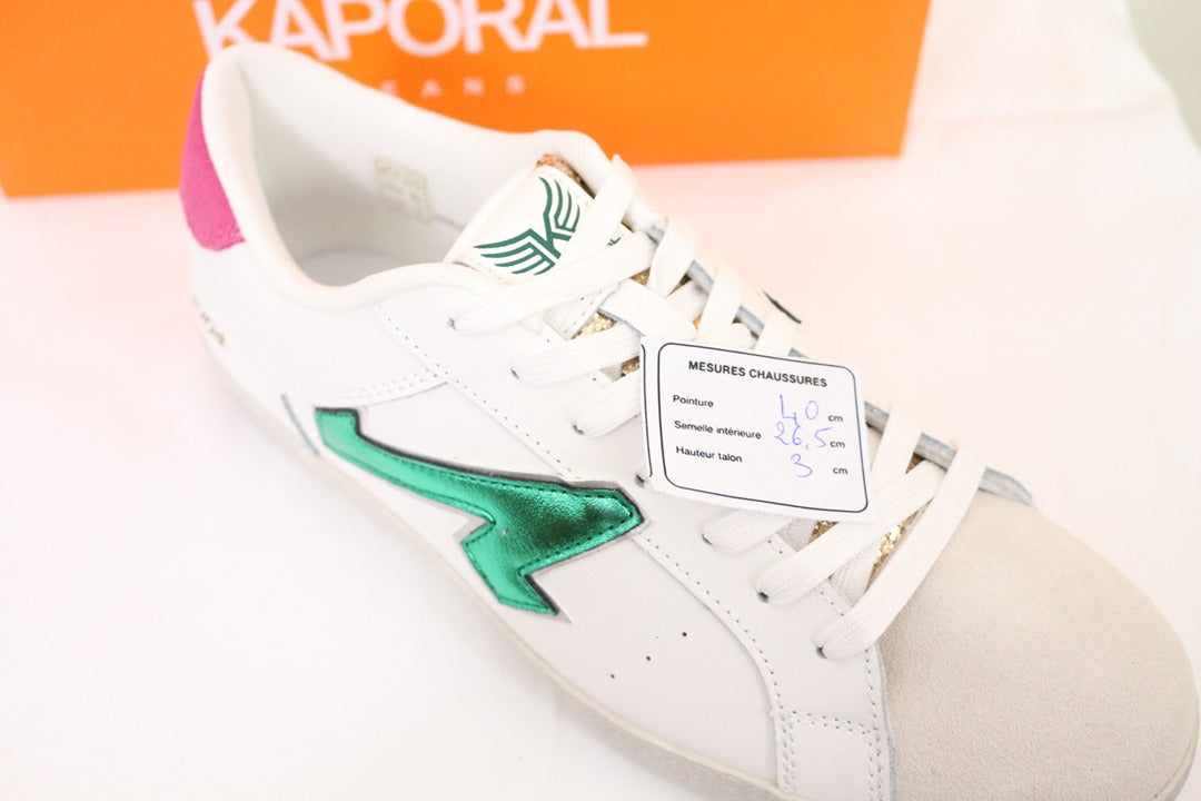 Baskets Kaporal blanches vert rose 40 neuves Y2k 10