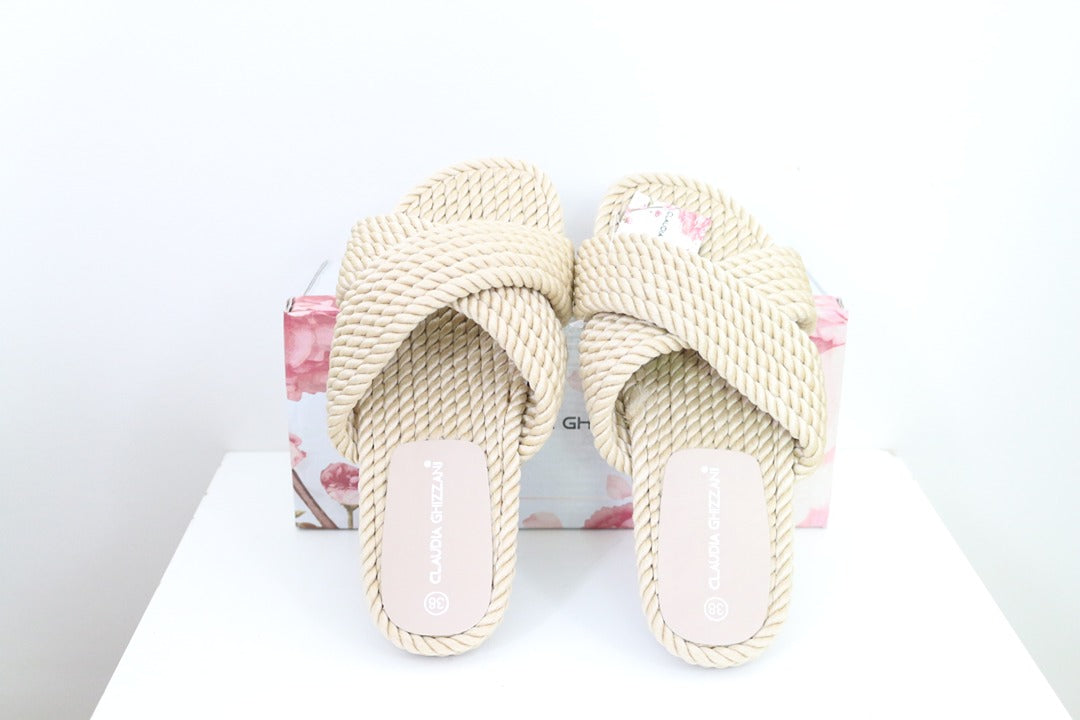 Mules en corde Claudia Ghizzani beige 38 neuves 4
