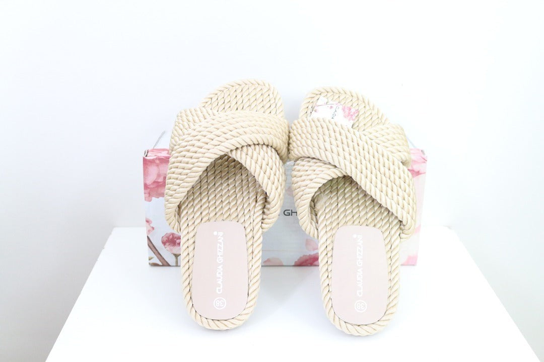 Mules en corde Claudia Ghizzani beige 38 neuves 5