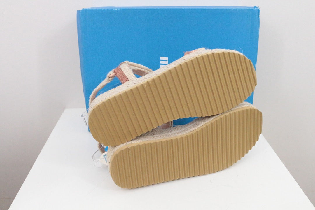 Sandales compensées mtng rose beige style espadrille 37 7