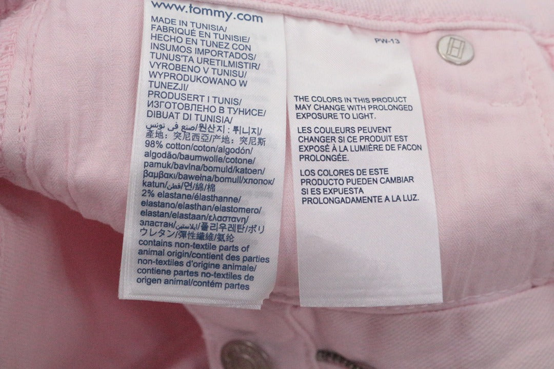 Bermuda femme Tommy Hilfiger rose clair neuf slim 26 12