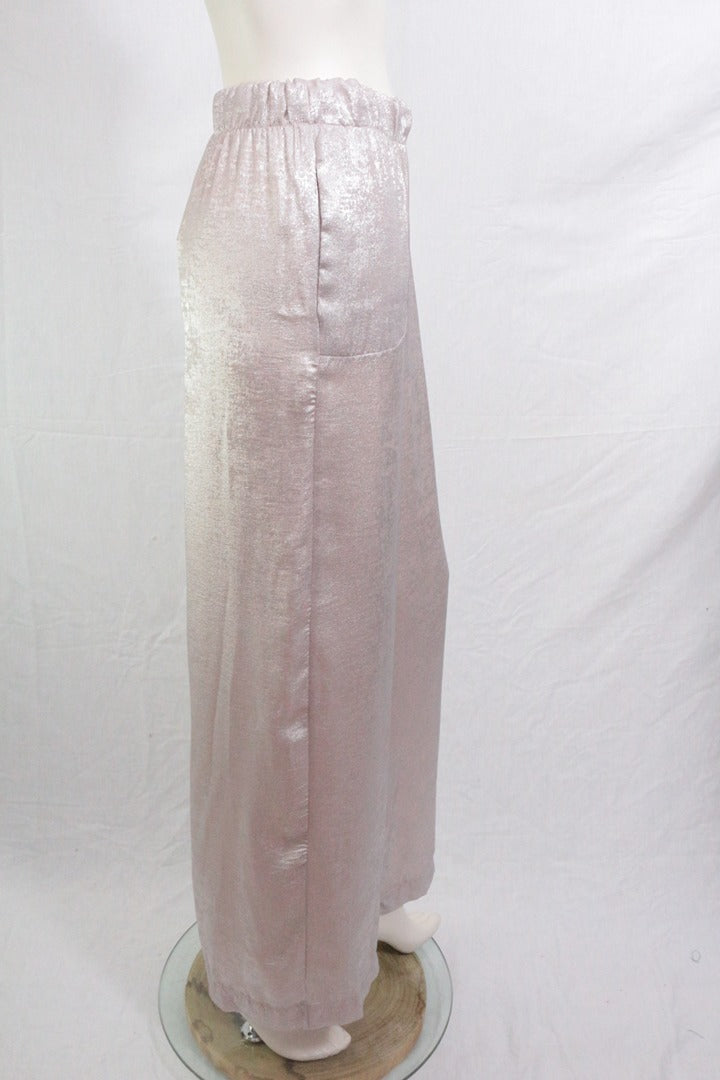 Pantalon Amélie & Amélie large rose poudré brillant M - Neuf avec étiquette 4