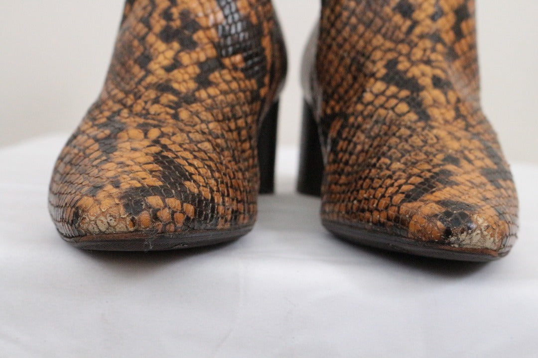 Bottines Sandro cuir de python véritable Marron Taille 37 17