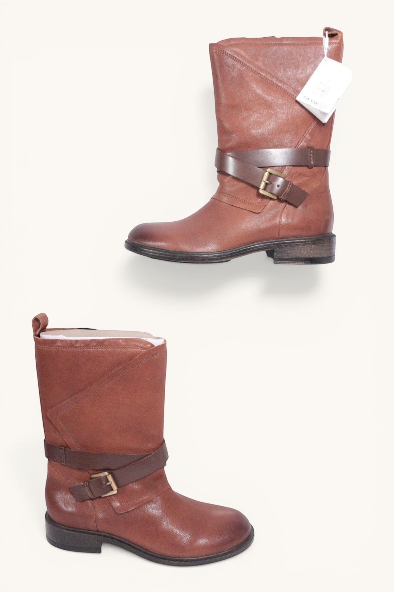 Geox – Bottes D catria c – Cuir – Marron