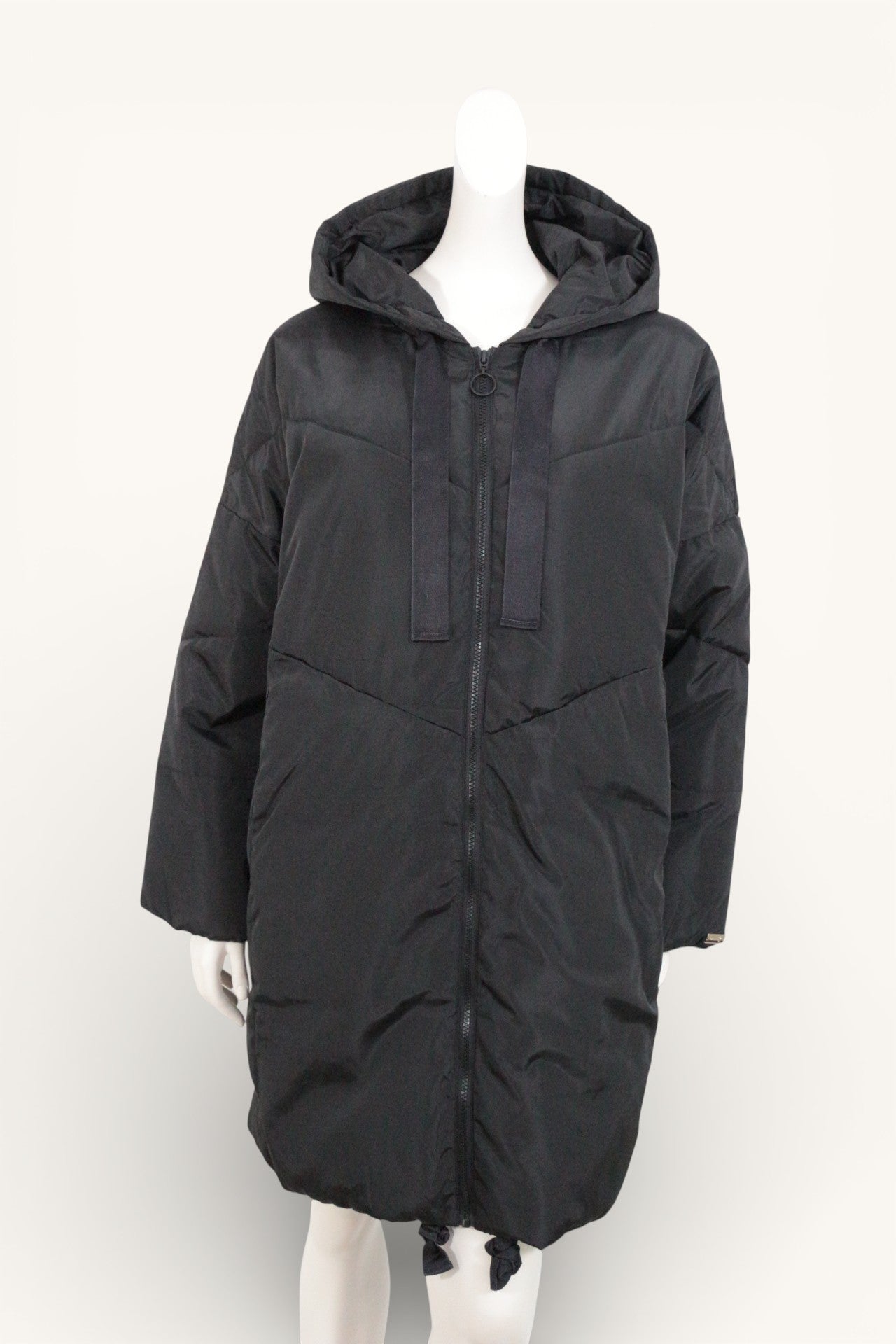 TWIN SET – Langer Daunenmantel – Schwarz 3