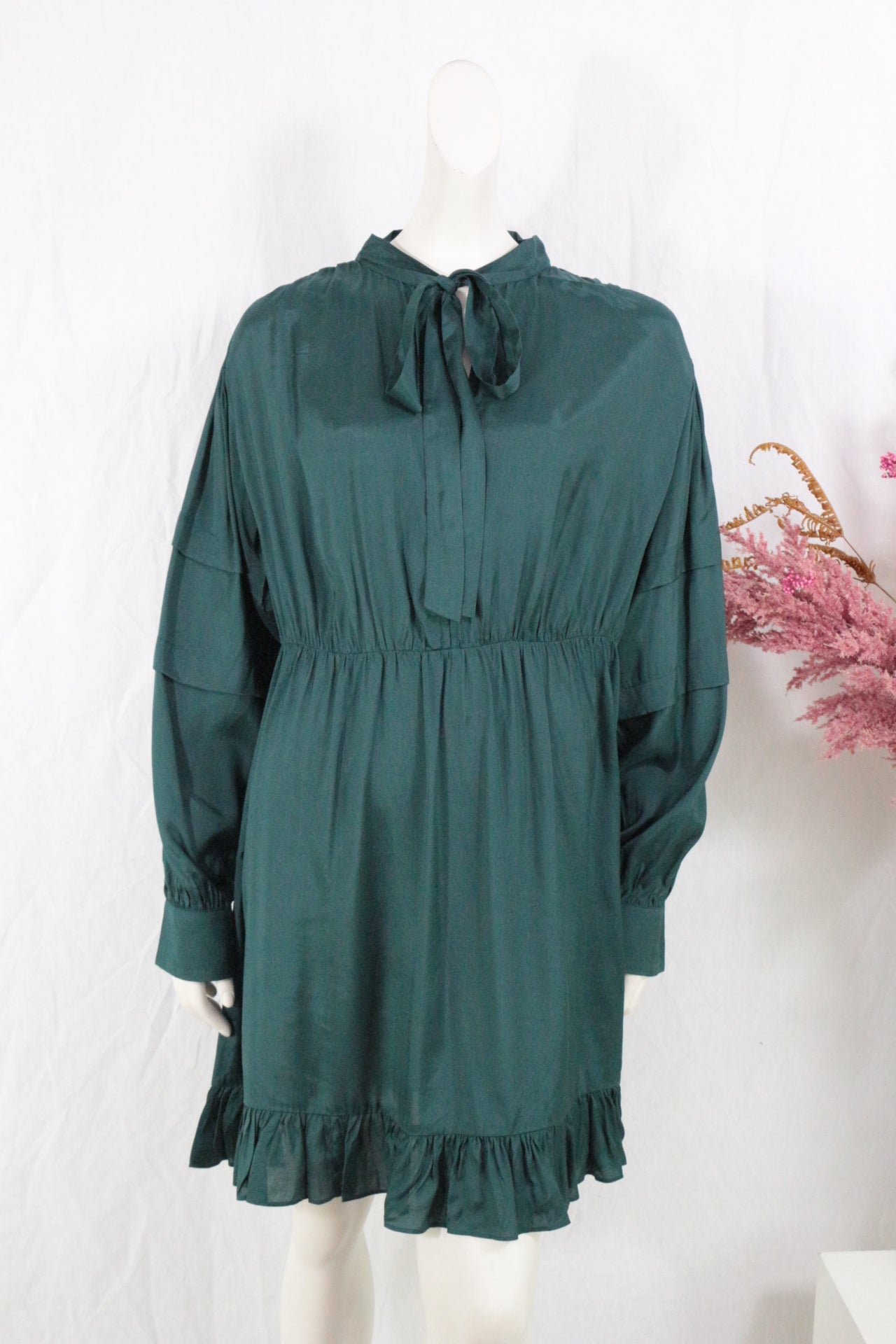 Twinset Robe courte Viscose Vert XL  Neuf 3