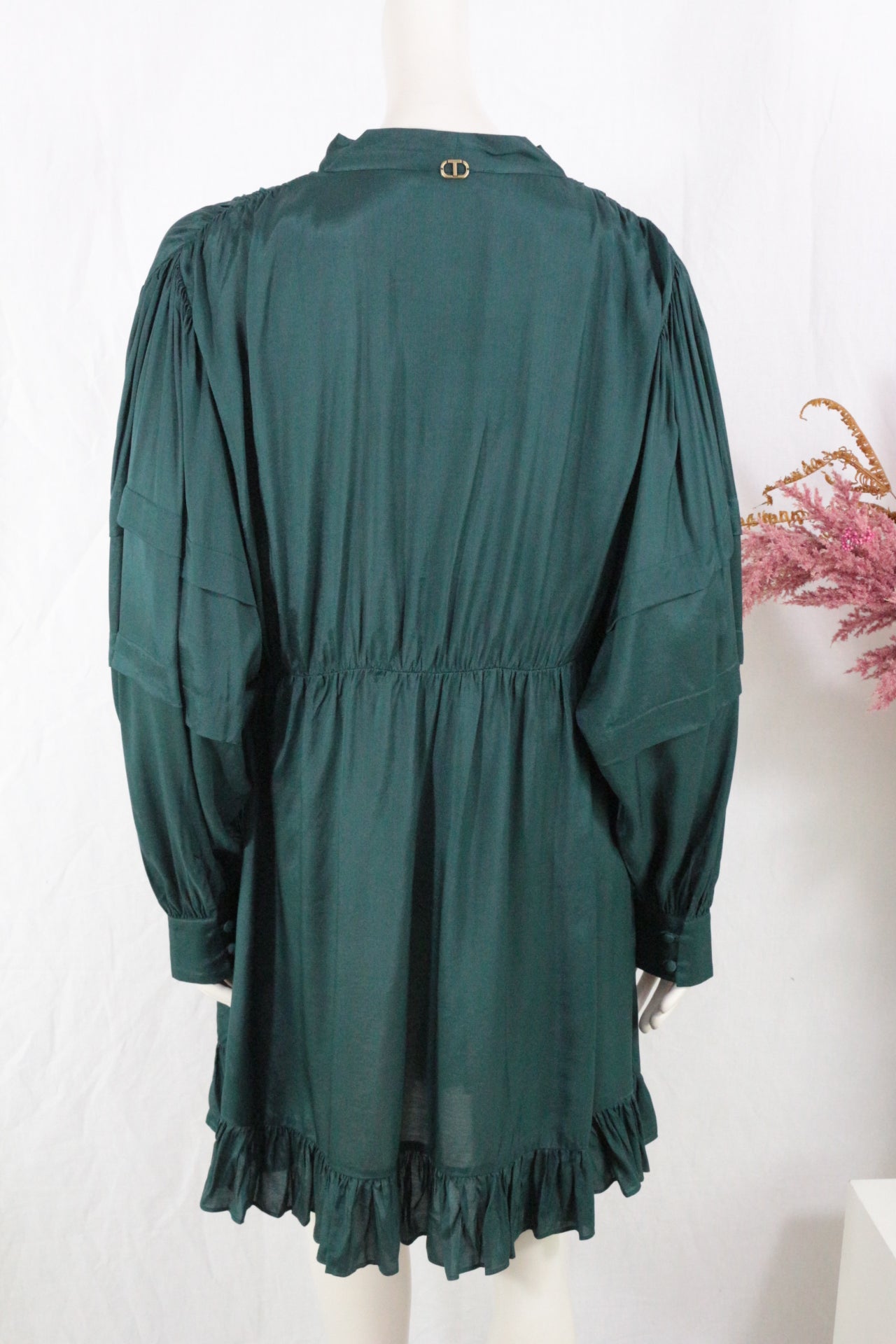 Twinset Robe courte Viscose Vert XL  Neuf 4