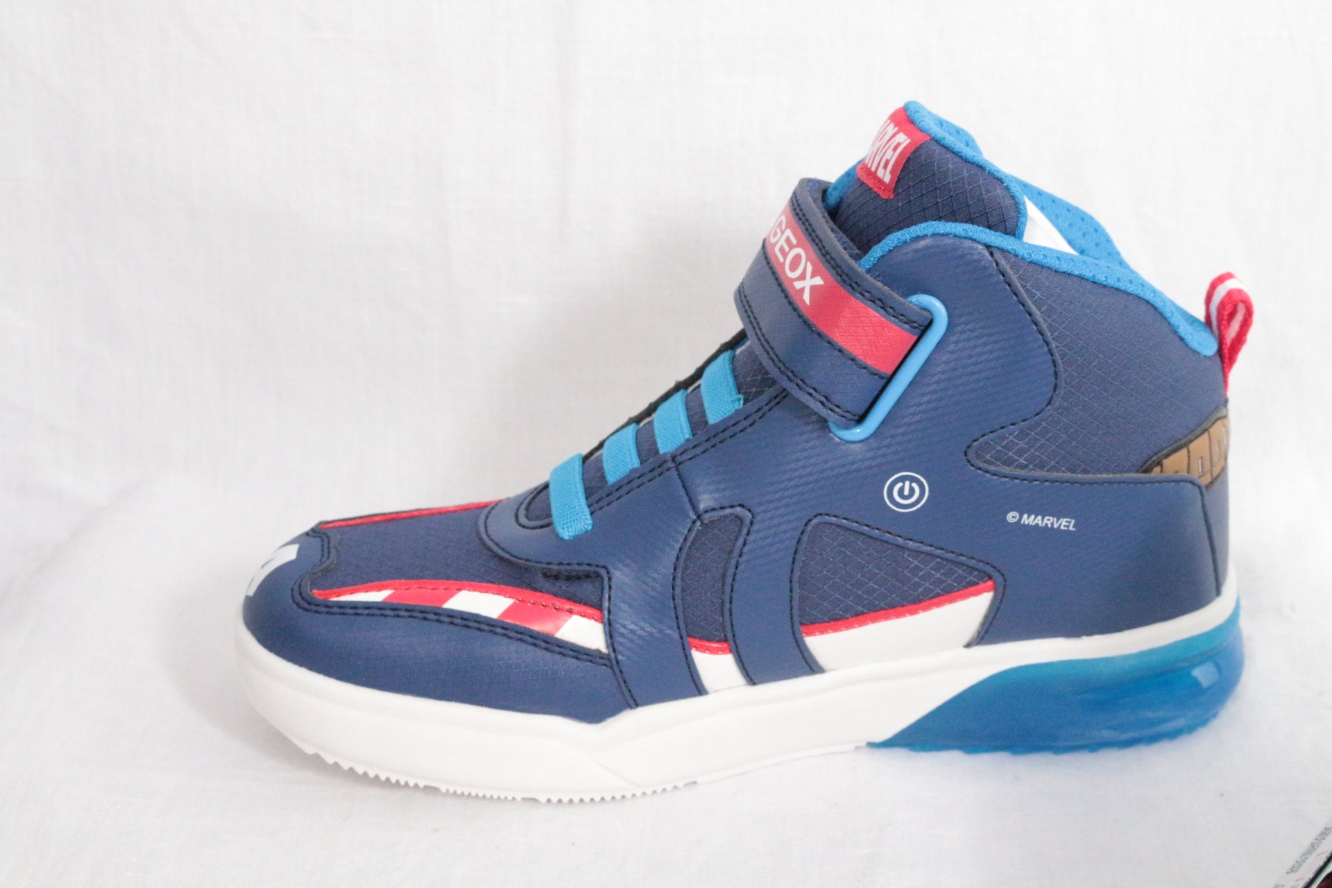 Geox – Sneakers alte J grayjay boy - marvel avengers - captain america – Ecopelle – Blu, rosso 4