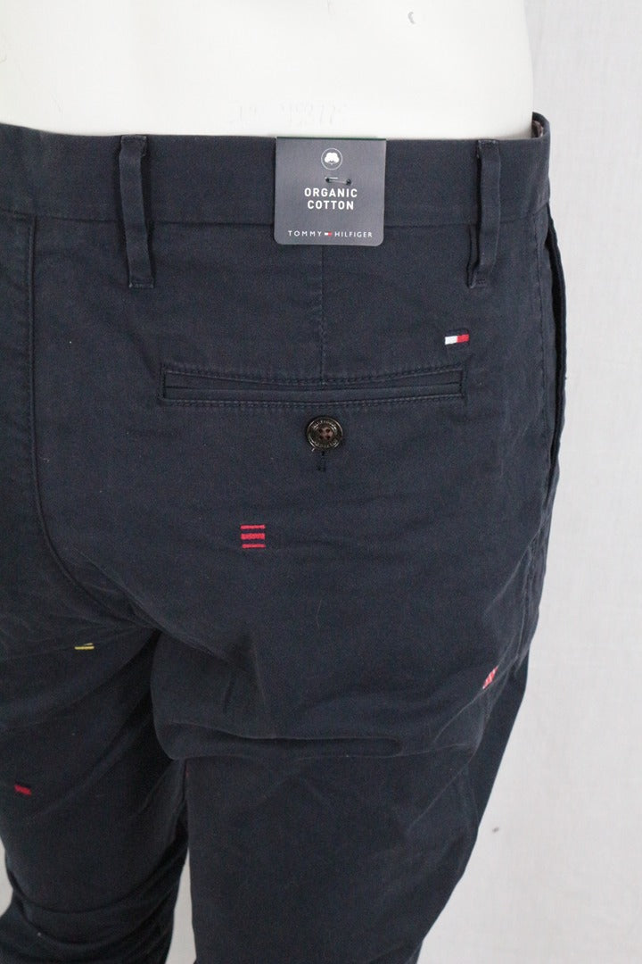 Chino Tommy Hilfiger bleu marine brodé Denton Fit 34 30 - Neuf avec étiquette 6