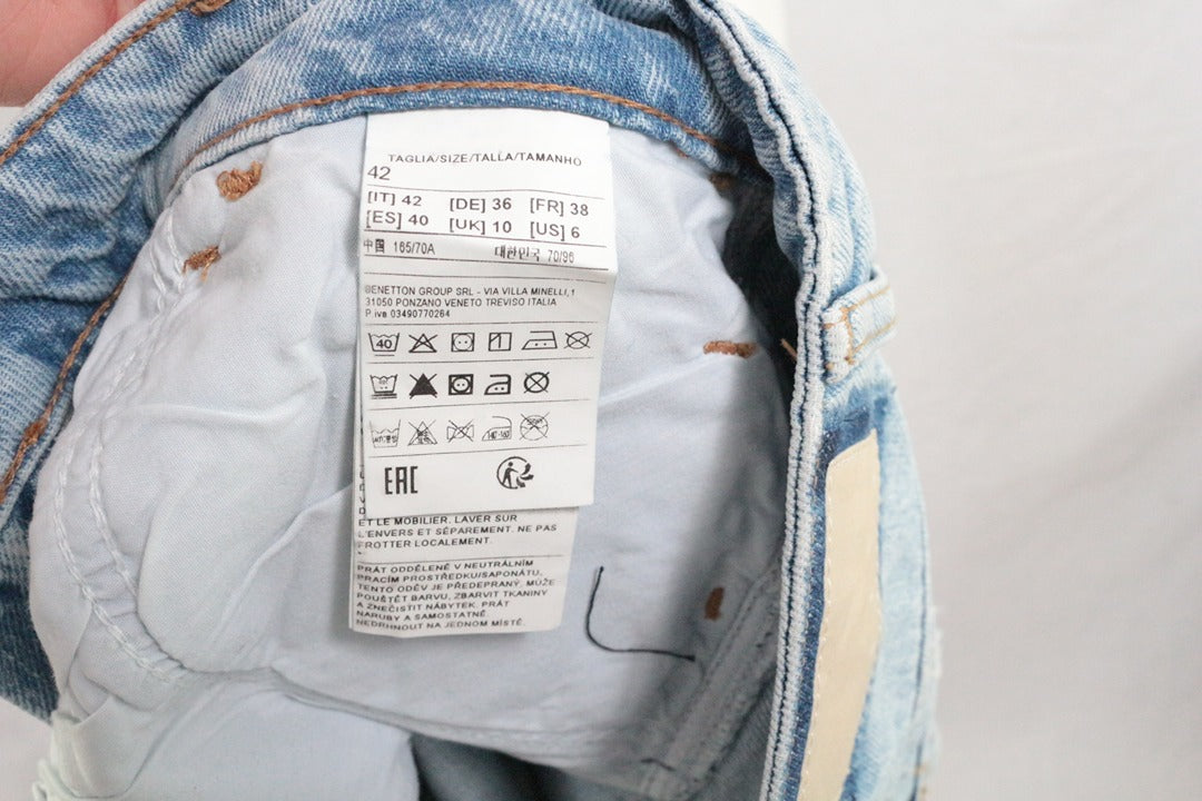 Mini Jupe En Jean Sisley Bleu Clair 38 Y2k Vintage 9