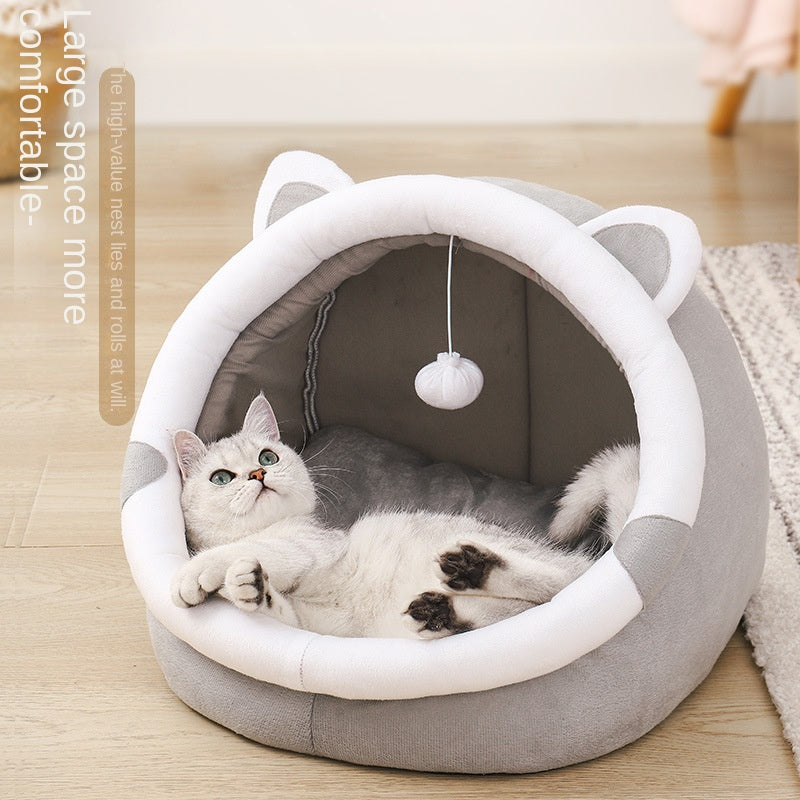 Niche douillette pour chat à oreilles – photo 2 – Frippin'Dealz