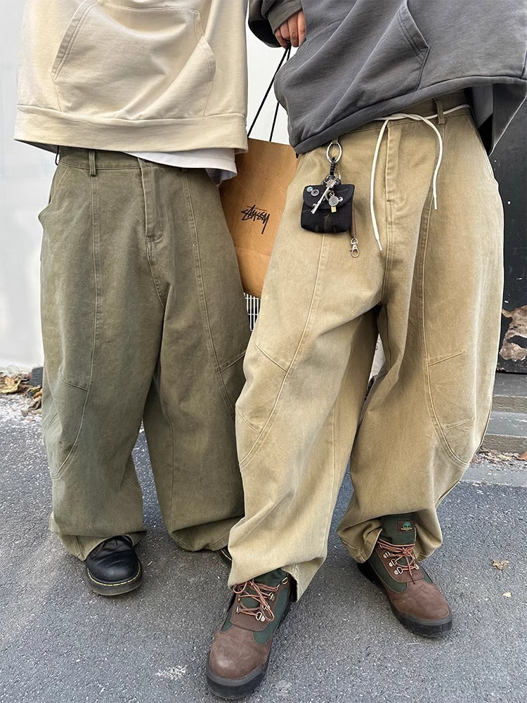 Jean droit large rétro pour homme, pantalon déstructuré à jambes larges 8